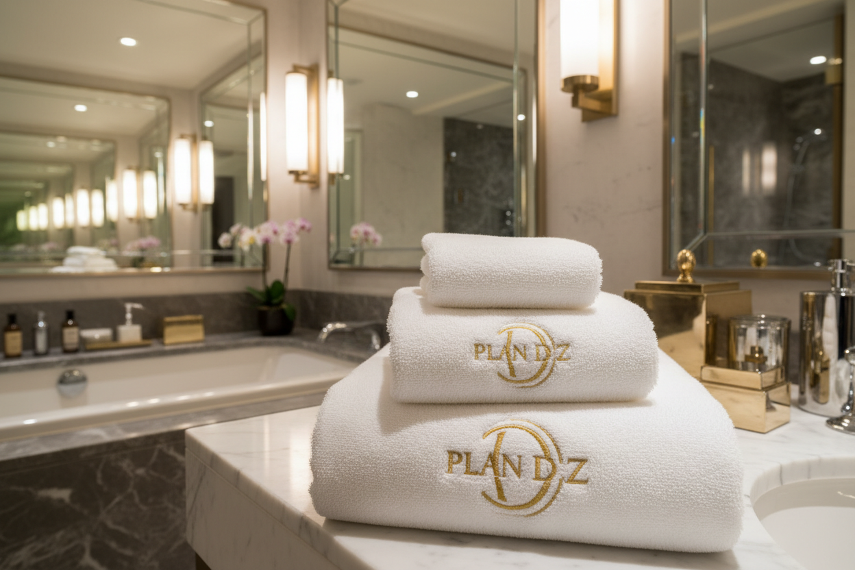 back toweles for 5 star hotel writ plan dz on it 