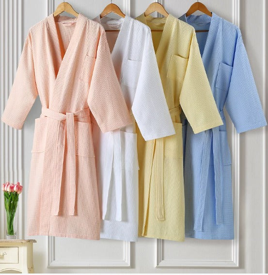 🧖‍♀️ Sortie de bain en nid d’abeille – Élégance et légèreté