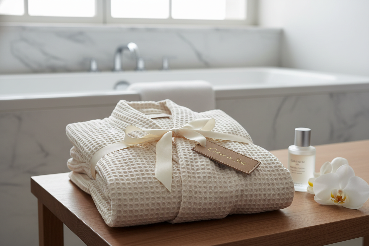 SORTI DE BAIN  nid d’abeille de haute qualité.